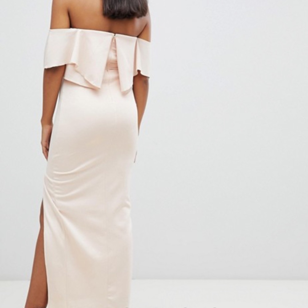 NWT ASOS Red Rare London Off-Shoulder Ruffle Maxi - Picture 6 of 7